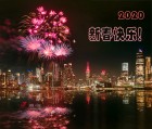 賀新年 - 璀璨煙花在哈德遜河上空綻放